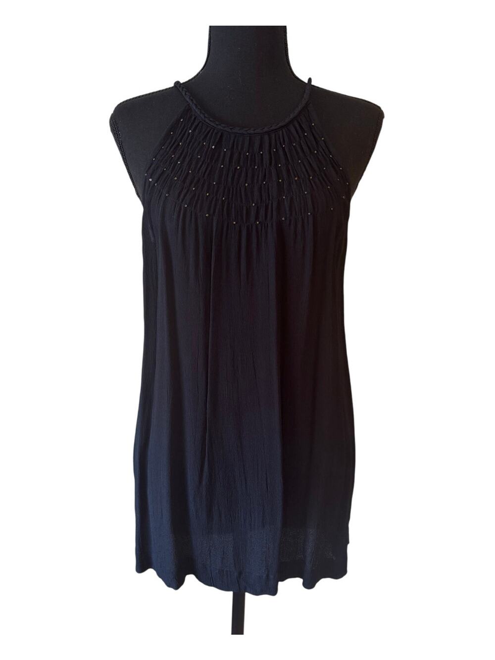 LE CHATEAU Black Tunic Sleeveless Top Shirt Size Small